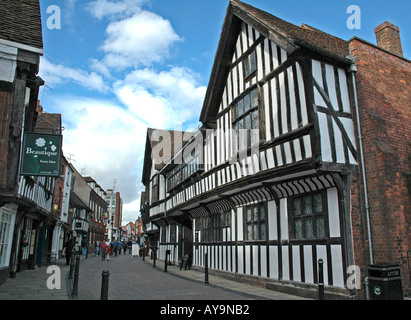 Worcester Tudor Häuser und Geschäfte Stockfoto