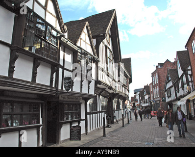 Worcester Tudor Häuser und Geschäfte Stockfoto