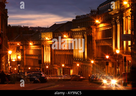 Theatre Royal bei Sonnenuntergang auf Greys Street Newcastle Upon Tyne Großbritannien Stockfoto