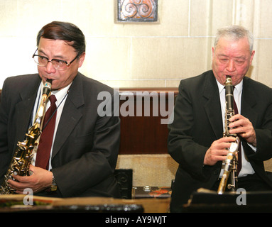 die berühmte Band in der alten Peace Hotel Stockfoto