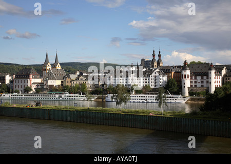 Koblenz, Blick Über Die Mosel Auf Die Altstadt, Übersicht von St. Florin Und St. Liebfrauen- Stockfoto