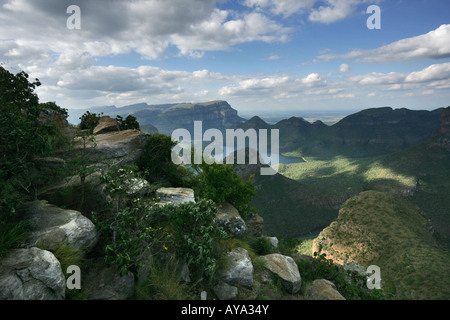 Grünen und grünen Blick auf den Blyde River Canyon in Mpumalanga, Südafrika Stockfoto