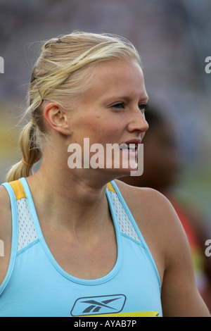 Carolina Kluft, Welt,- und Olympischen Siebenkampf Champion im Wettbewerb bei der Norwich Union Grand Prix, Crystal Palace 2007 Stockfoto