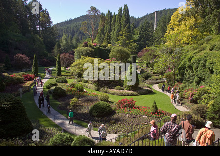 Versunkene Garten Butchart Gardens Victoria British Columbia Kanada Stockfoto