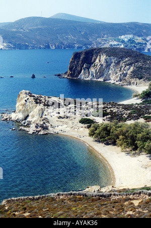 die griechische Insel Patmos mit vielen Stränden Stockfoto
