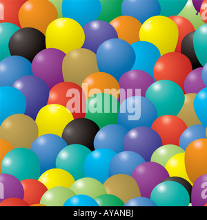 nahtlose Wiederholung Ballon Hintergrund in verschiedenen Farben dargestellt Stockfoto