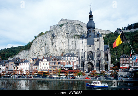 Dinant, auf dem Fluss Muese in den Ardennen Belgien Stockfoto