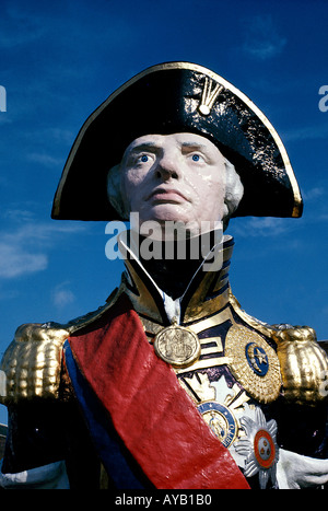 Nelson Figur Kopf Portsmouth HMS Victory Museum Stockfoto