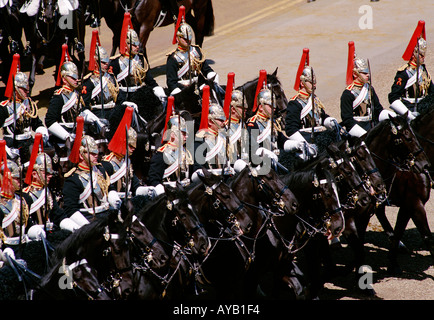 Der Haushalt Kavallerie in die Trooping der Farbe am Horseguards Parade in London Stockfoto