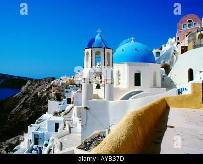 Santorini in den Kykladen Kirchen in Oia Stockfoto