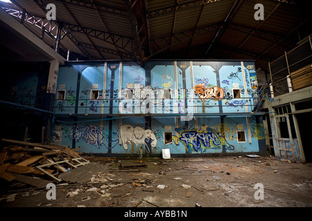 Ein Brownfield-Website-Fabrik. Usine Désaffectée. Stockfoto