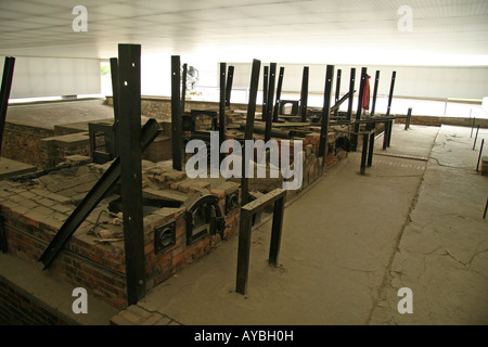 Die Reste der Krematorien-Block in das ehemalige Konzentrationslager Sachsenhausen. Stockfoto