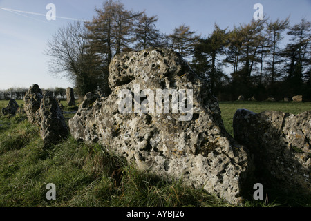 Die Cotswold an die Rollright Stones eine Bronzezeit Steinkreis sind Teil der Folklore und Legenden der Gegend. Stockfoto