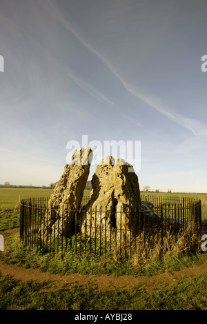 Die Cotswold an die Rollright Stones eine Bronzezeit Steinkreis sind Teil der Folklore und Legenden der Gegend. Stockfoto