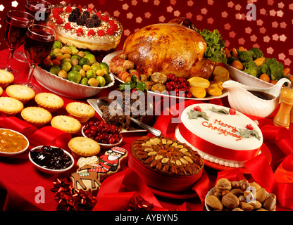 TRADITIONELLE WEIHNACHTS-ESSEN Stockfoto
