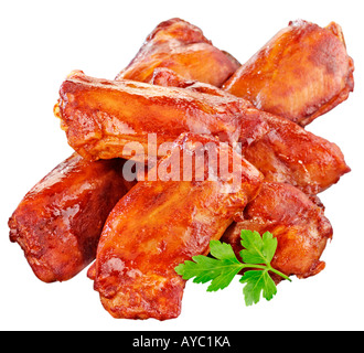 BBQ SCHWEINEFLEISCH SPARERIBS AUSSCHNEIDEN Stockfoto