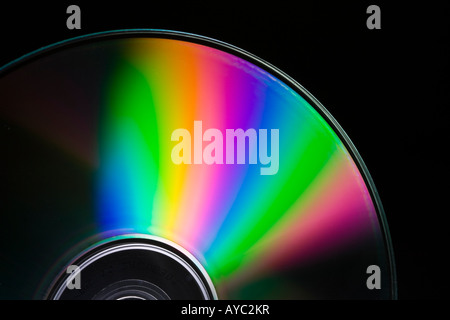 Regenbogen wie Interferenzmuster auf einer Compact disc Stockfoto