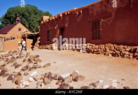 Der alte Koppel bei el Rancho de Las Golondrinas, ein lebendiges Geschichtsmuseum in der Nähe von Santa Fe, New Mexico. Stockfoto