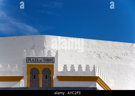 Die maurischen Stil von der Stierkampfarena Plaza de Toros in Ayamonte Spanien Stockfoto