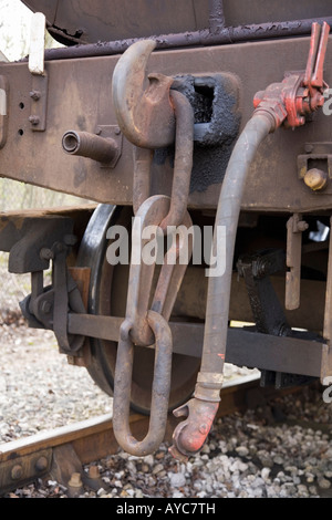 Integra Eisenbahn Kupplung detail Stockfoto