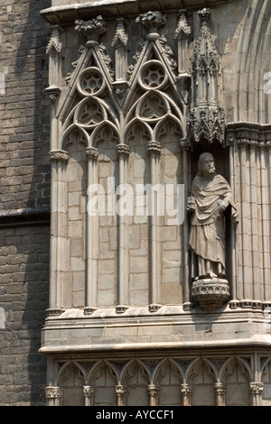 Äußere Fassade Eglesia de Santa Maria del Mar Barcelona Spanien Stockfoto