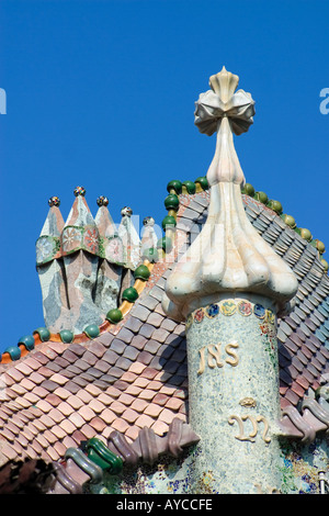 Casa Batllo Passeig de Gracia Barcelona Spanien Stockfoto