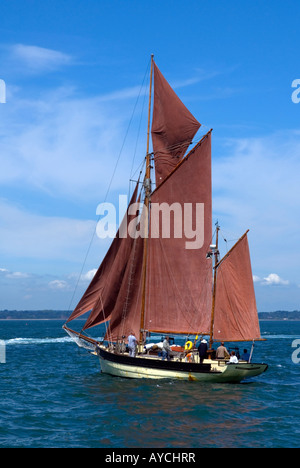 Alten Gaffers Holzboot Rallye Yarmouth Isle Of Wight England UK Juni 2007 Stockfoto