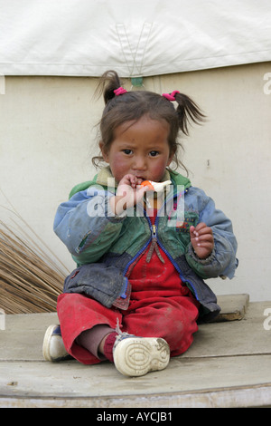 Ein Nomade-Kind in der Ladakh Stockfoto