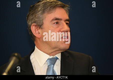 Premierminister Gordon Brown MP anlässlich einer politischen Seminar in London Stockfoto