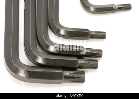 Objekt auf weißen Werkzeug, das Key Tool set Stockfoto