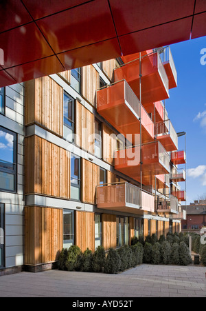 Adelaide Wharf Schlüssel Arbeiter Apartments, Shoreditch, London, außen Stockfoto