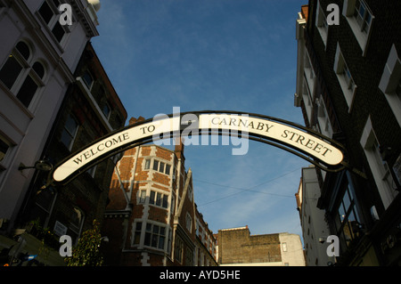 Herzlich Willkommen Sie auf der Carnaby Street anmelden Carnaby Street London England Stockfoto