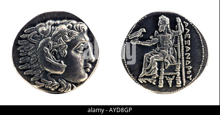 Griechischen silberne Tetradrachme von Alexander dem großen Stockfoto