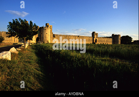 Stadtmauer von Aigues-Mortes-Frankreich Stockfoto