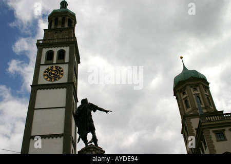 Perlach-Turm und Rathaus Augsburg Bayern Deutschland Stockfoto
