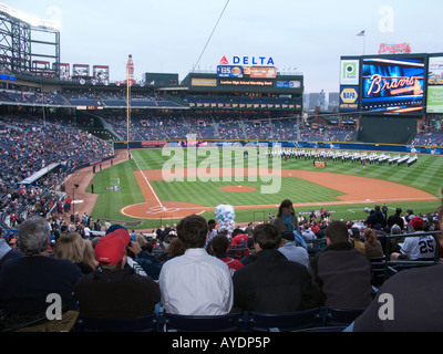 2008-Saisonauftakt gegen die Pittsburgh Pirates im Turner Field in Atlanta, Georgia Stockfoto