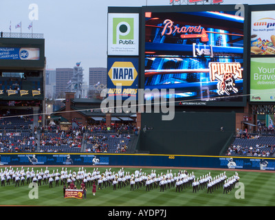 2008-Saisonauftakt gegen die Pittsburgh Pirates im Turner Field in Atlanta, Georgia Stockfoto