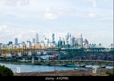 Singapur Stadt und Hafen Stockfoto