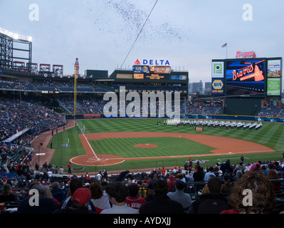 2008-Saisonauftakt gegen die Pittsburgh Pirates im Turner Field in Atlanta, Georgia Stockfoto