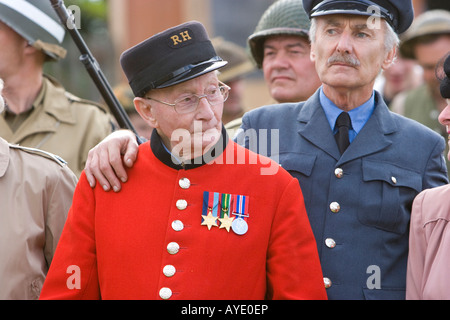 Chelsea Rentner auf WWII Reenactment Veranstaltung Stockfoto