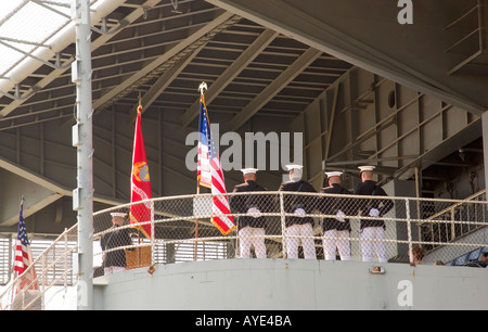 Zeremonie des Marine Corps an Bord der USS Yorktown, Charleston, South Carolina, USA. Stockfoto