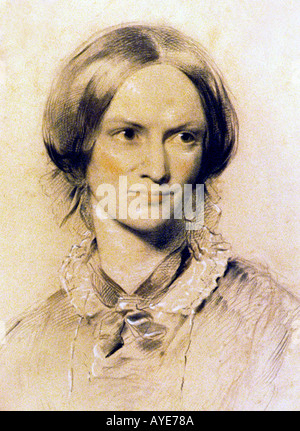 Porträt von Charlotte Bronte, Autor der viktorianischen Roman Jane Eyre, in ihrem Haus in West Yorkshire Dorf von Haworth Pfarrhaus. Stockfoto
