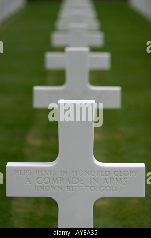 Amerikanischen WW2-Friedhof im Coleville Sur Mer Omaha Beach Normandie Frankreich Stockfoto