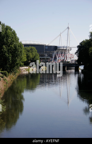 MILLENNIUM STADIUM GESEHEN VON BUTE PARK, CARDIFF, SOUTH GLAMORGAN, SÜD-WALES, GROßBRITANNIEN Stockfoto