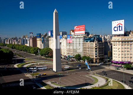 Der Obelisk auf der Plaza De La Republica in Buenos Aires Argentinien Stockfoto