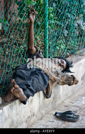Obdachloser in Chennai in Südindien Stockfoto