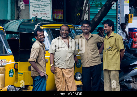 Autorikscha-Fahrer in Chennai in Südindien Stockfoto