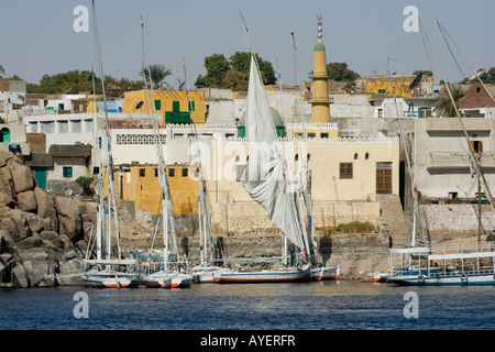 Nubischen Dorf Koti Elephantine Island Aswan oder Assuan-Nil Tal südlichen Oberägypten Stockfoto