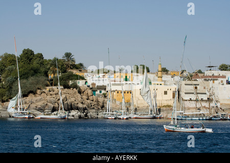 Nubischen Dorf Koti Elephantine Island Aswan oder Assuan-Nil Tal südlichen Oberägypten Stockfoto