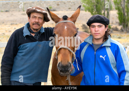 Gauchos in der Nähe von El Calafate in Patagonien Argentinien Stockfoto